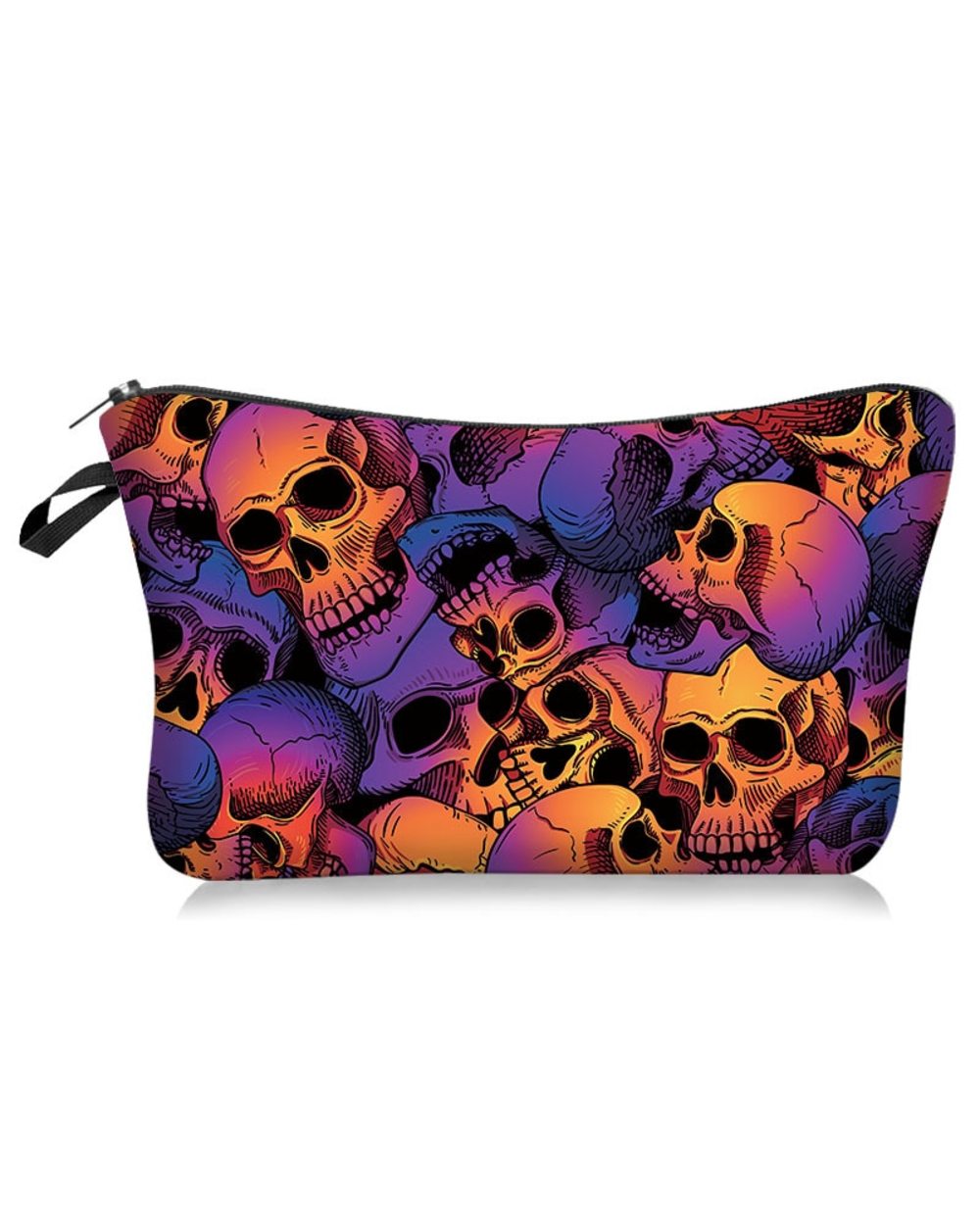 Skull Print Pattern Women Waterproof Cosmetic Bag Toiletry Storage Organize Travel Makeup Bag Female Wash Pouch front-2