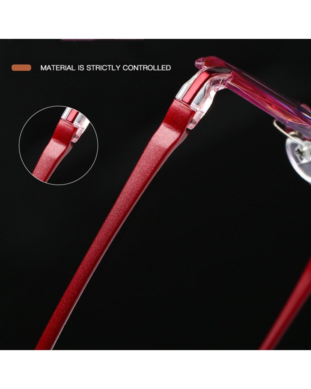 Iboode Diopter +1.0 +1.5 +2.0 +2.5 +3.5 +4.0 Frameless Anti-Blue Light Reading Glasses Women Ladies Presbyopia Eyewear front-3