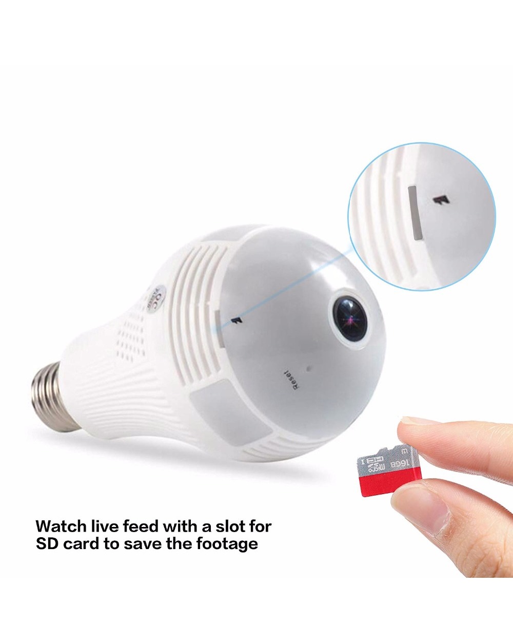 Wifi Panoramic Fisheye 360 Degree Camera Wireless Ip Led Light Bulb Mini Camera 2Mp 3D Vr 1080P Security Bulb Wifi Came front-2