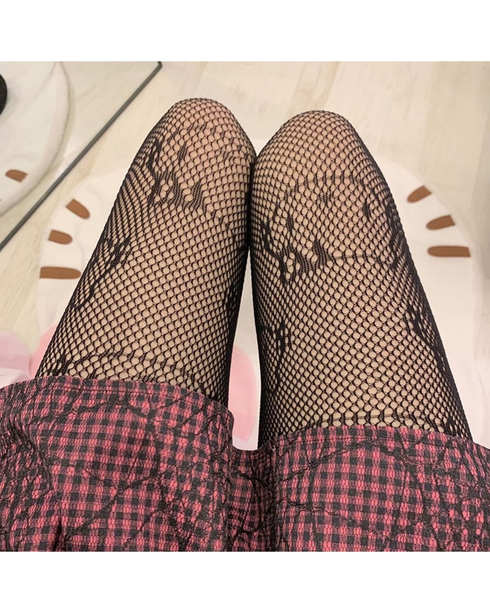 Women's Kawaii Anime Cat Socks Japanese Fishnet Transparent Silk Lolita Pantyhose Thigh High Socking Sexy front-2