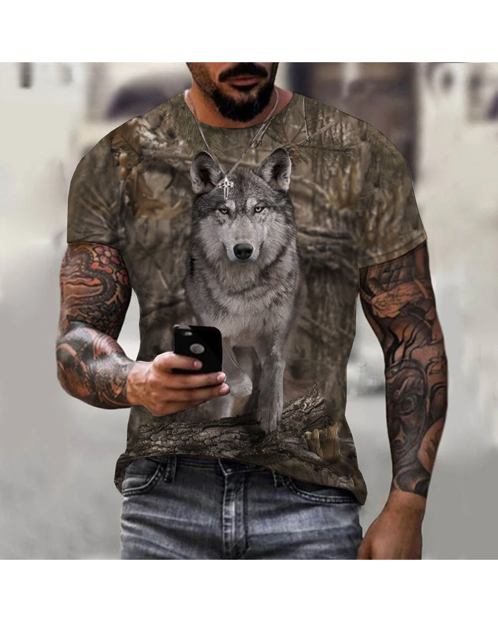 Hunting Animal T Shirts Mens Womens Printed Short Sleeves Street Casual Oversized Clothing front-2