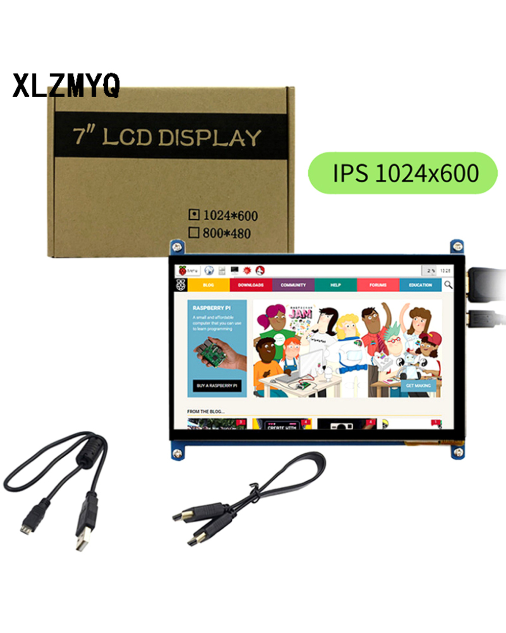 1024X600 Portable Lcd Display 7 Inch Touch Hdmi Display Touch Screen Panel Hdmi Raspberry Display Lcd Diy Monitor Hd D front-3
