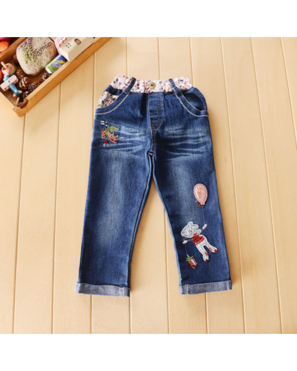 Citgeett Sppring Kids Baby Children Girls Clothing Long Sleeves Sweater + Jeans suit Cartoon Set Denim Pants Outfits front-4