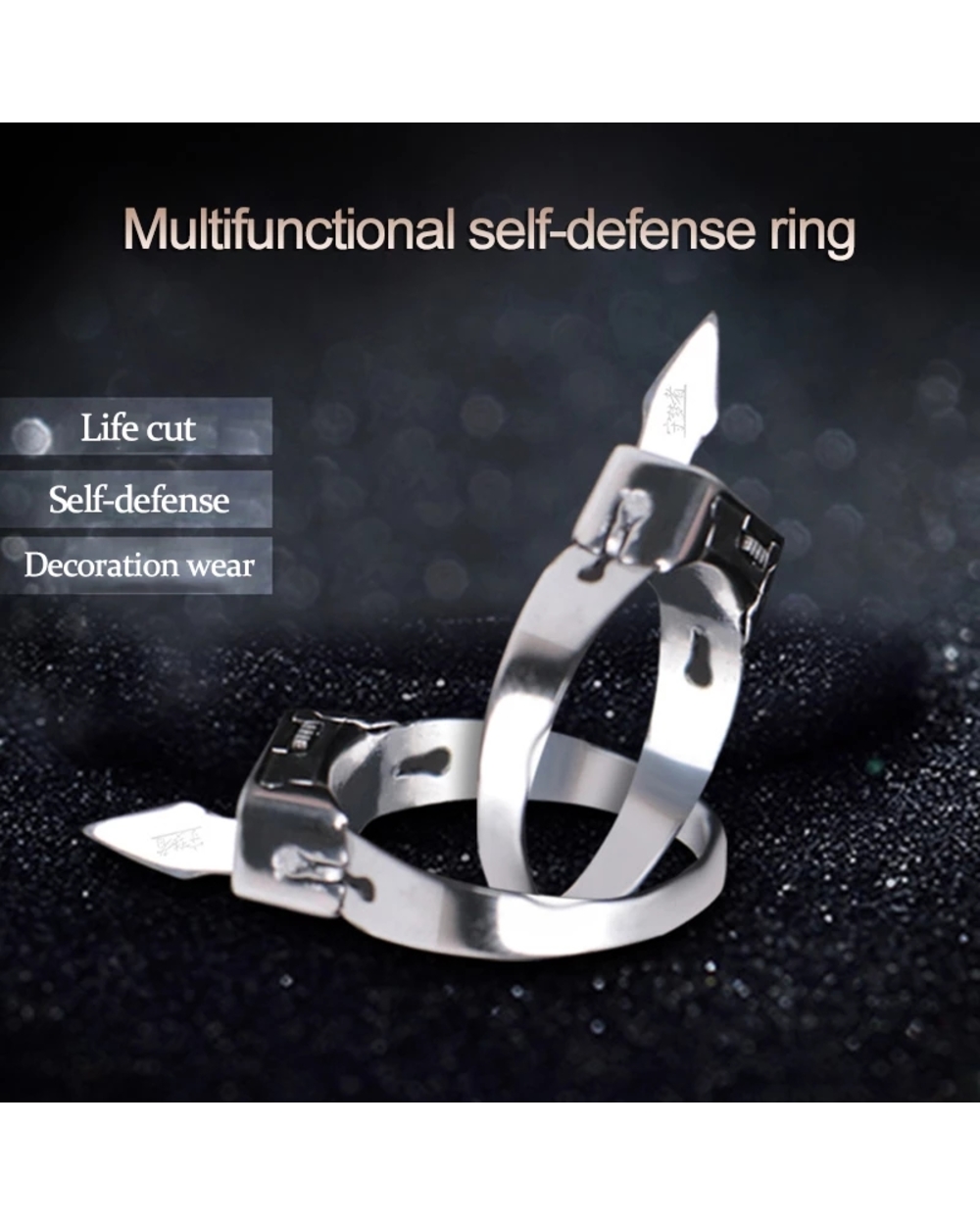 Luxury Quality Mini Ring Utility Outdoor Survival Stainless Steel Self-Defense Ring Tool Edc For Women Men front-2