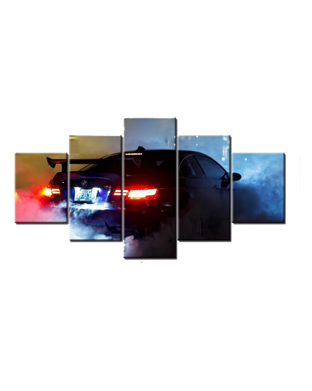 New Style Super Sports Car Picture Print Car 5 Panel Canvas Art Wall Decor front-2