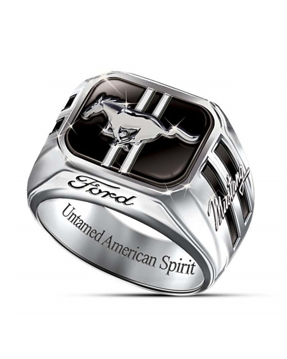 Wild Horse Rings For Men Punk Fashion Jewelry Ford Mustang Wedding Band Mens Accessory Party Gift Ring front-3
