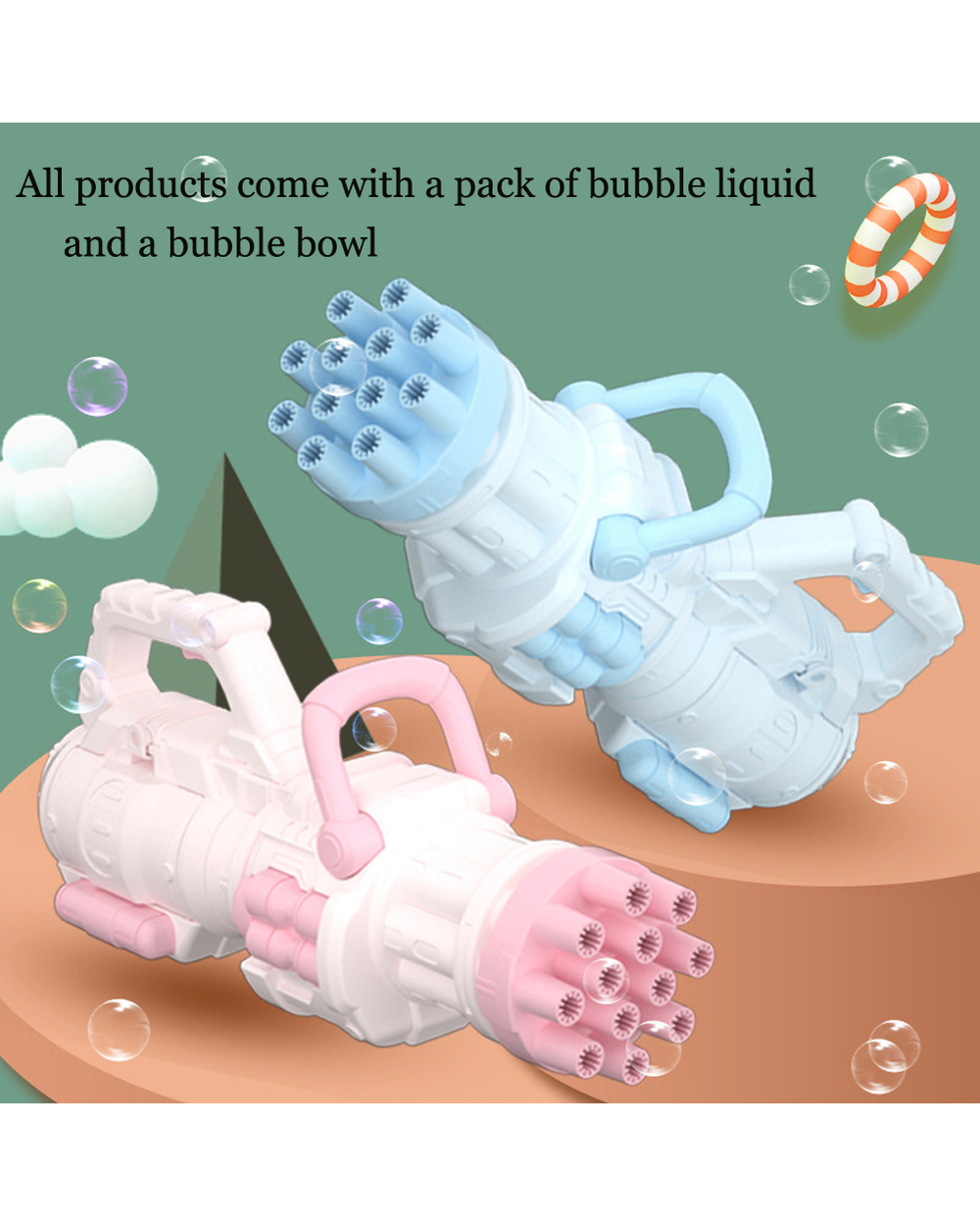 Kids Automatic Water Bubble Machine Gun Toys front-1