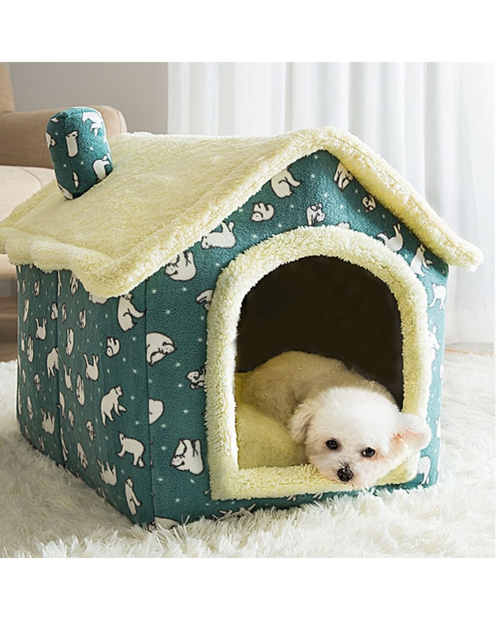 Foldable Cat Bed Pet Dog House Winter Cat Villa Sleep Kennel Removable Warm Nest Enclosed Tents Cave Sofa Pet Supplies front-4