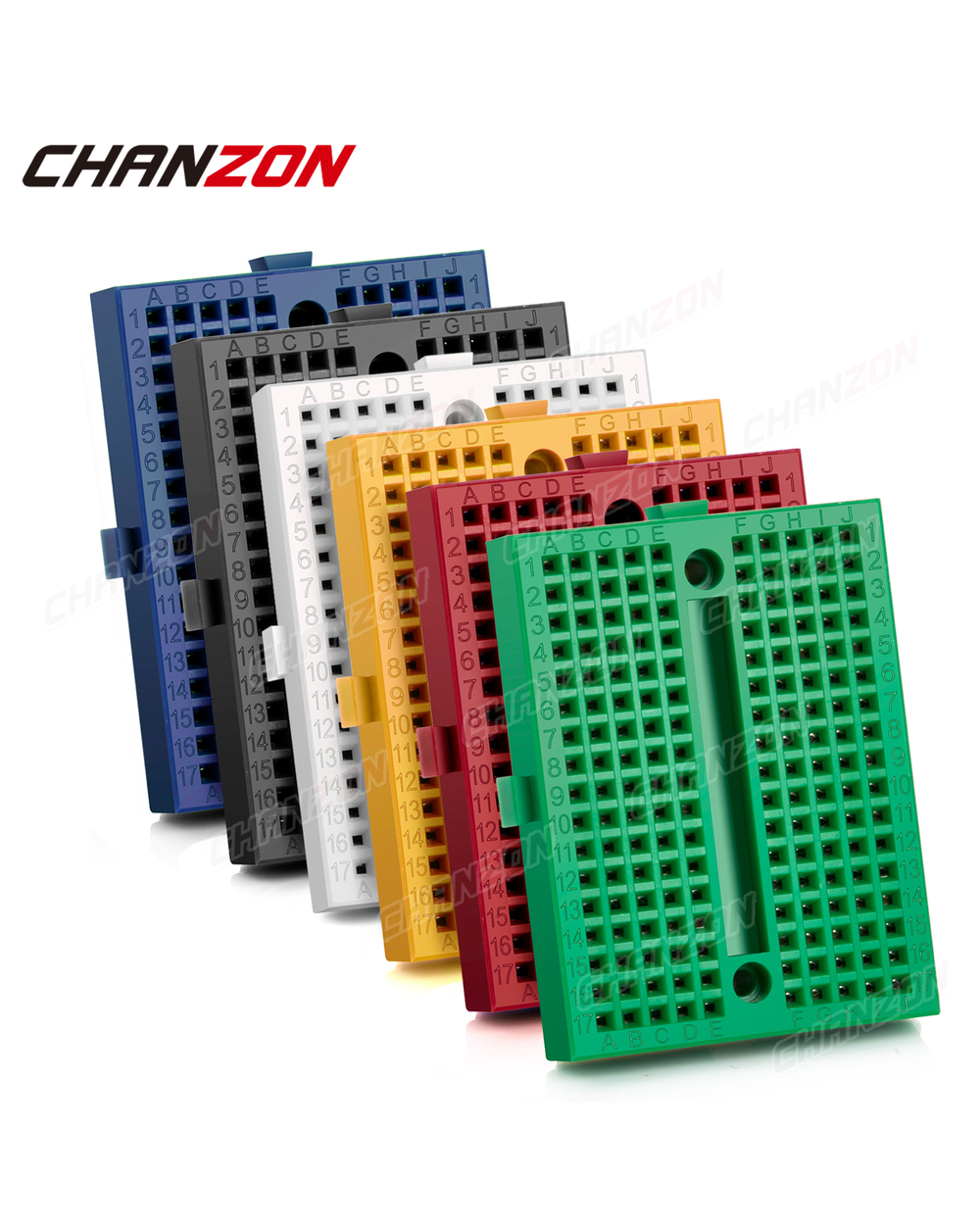 6 Pcs Mini Solderless Breadboard 170 Tie Points Syb-170 Prototype Kit Pcb Jumper Test Bread Board For Diy Arduino Raspb front-0