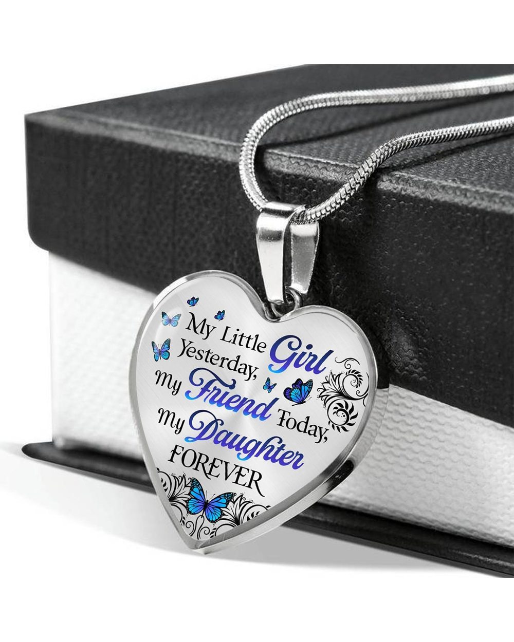 I Used To Be His Angel and Now He Is Mine Heart Pendant Necklace front-3