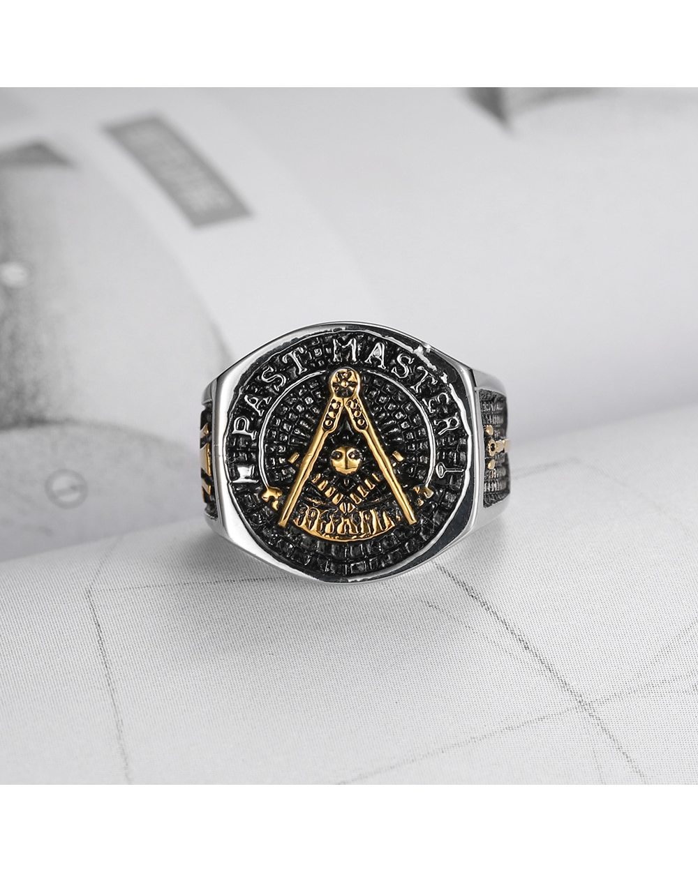 Freemasonry Past Master Stainless Steel Rings front-0