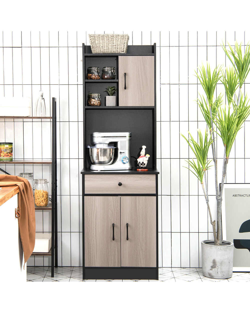 Kitchen Buffet Pantry Storage Cabinet Shelf front-2