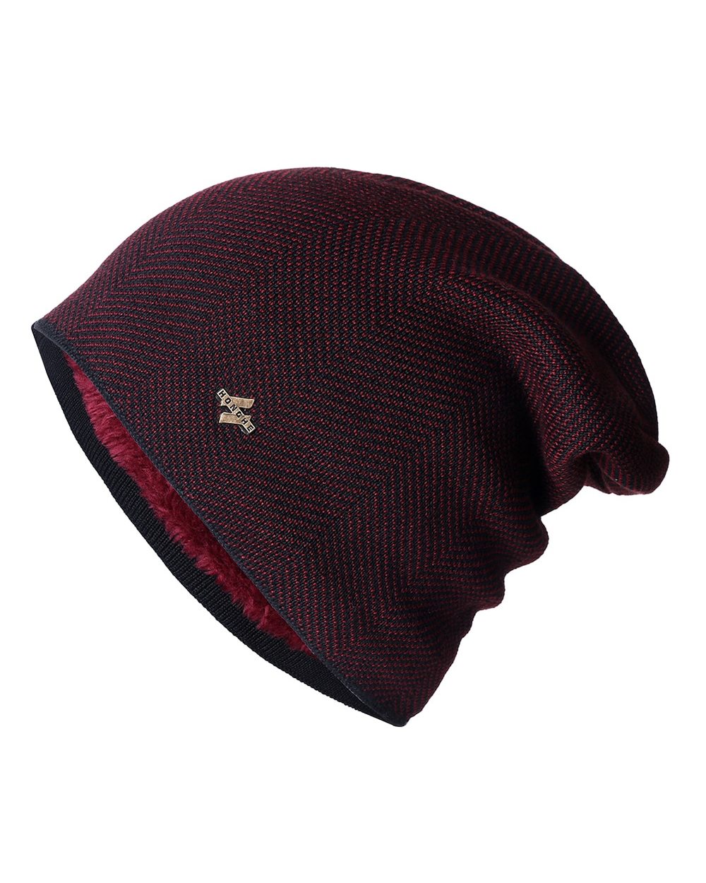 High Quality Cotton Winter Hat Add Fur Warm Beanies Hat Baggy Skullies Knitted Hat For Men Women Ski Sports Beanies Cap front-2