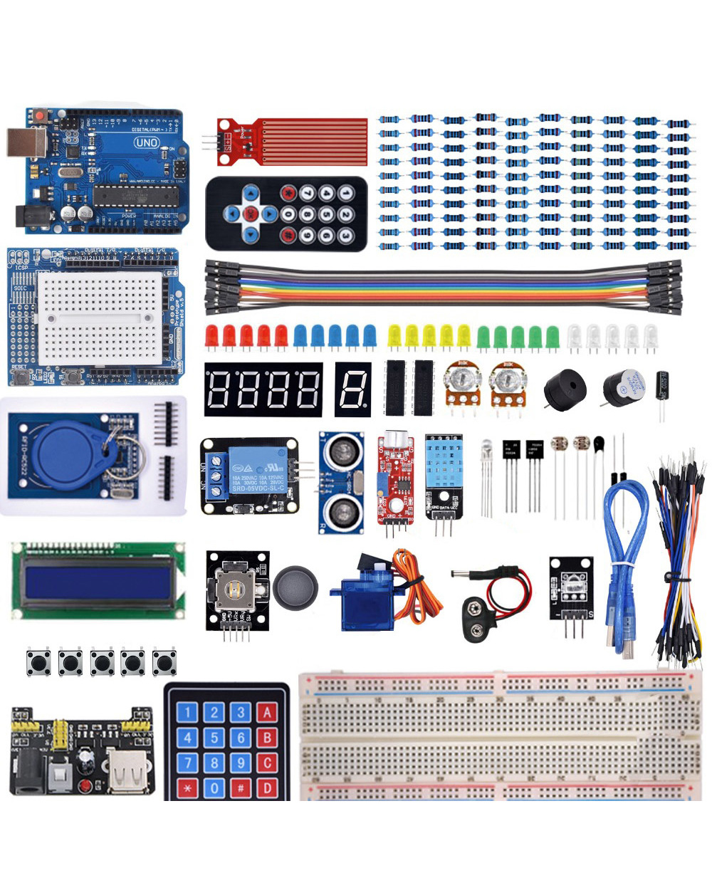 New Upgraded Super Starter Kit For Arduino Uno R3 - Uno R3 Breadboard / Step Motor / Sg90 Servo / 1602 Lcd / Jumper Wire front-3