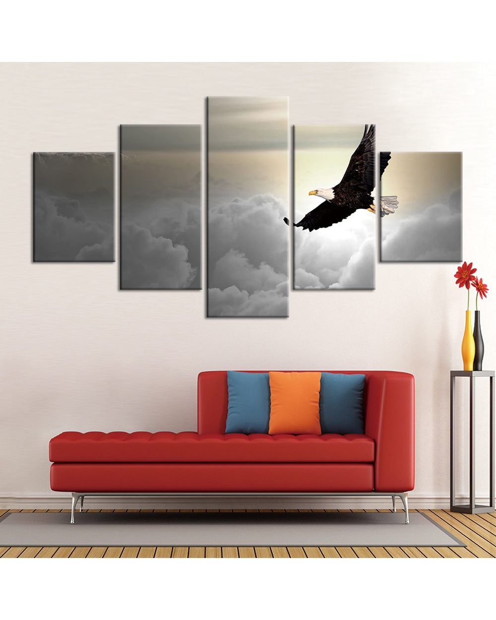 Flying Eagle Picture Print Animal 5 Canvas Art Wall Decor front-0
