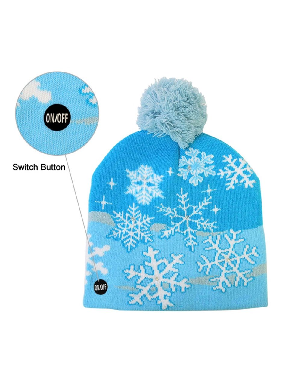 LED Christmas Hat Sweater Knitted Beanie Christmas Light Up Knitted Hat Christmas Gift for Kids Xmas 2022 Decorations front-4