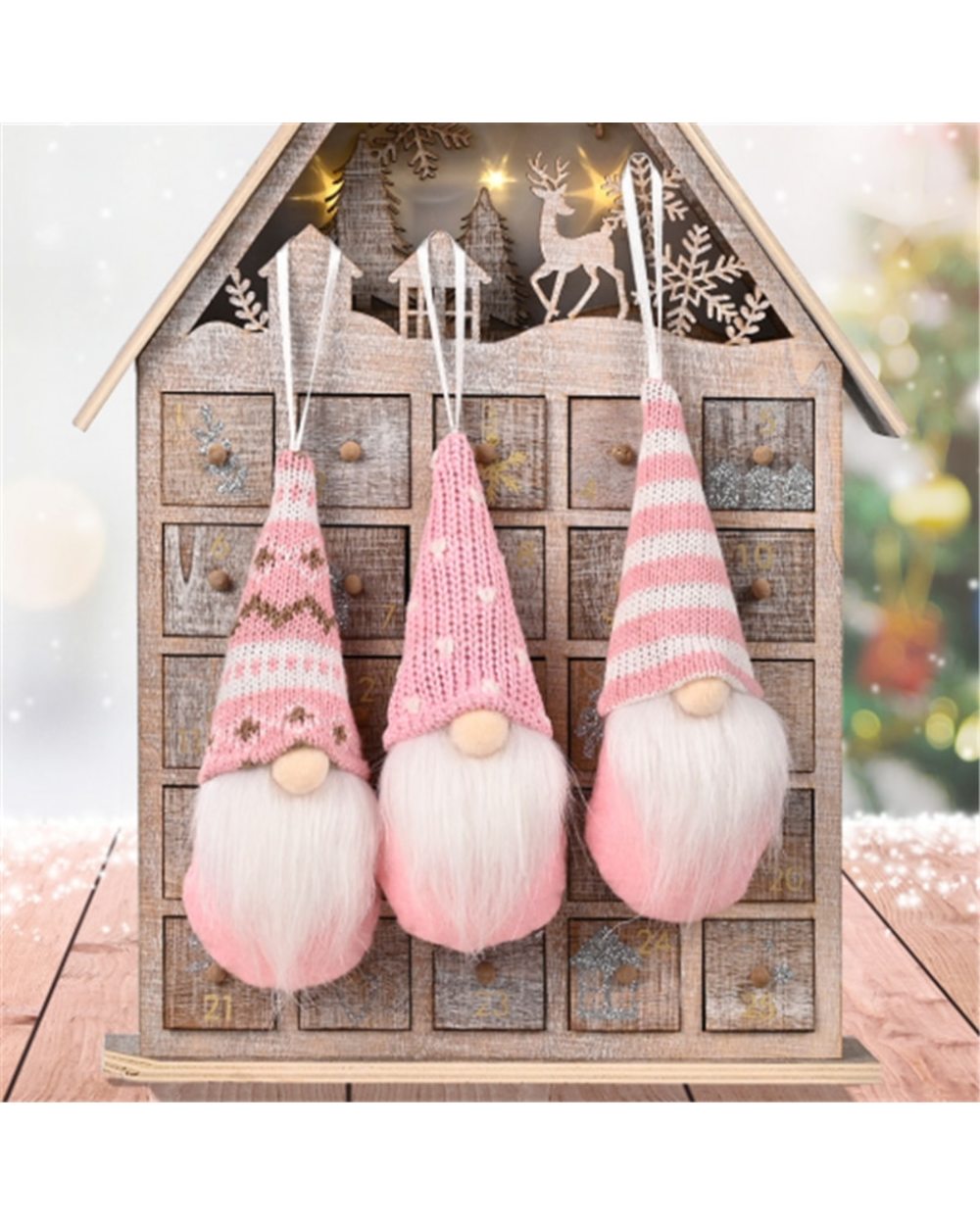 3pcs Forest Old Man Christmas Mini Doll Christmas Tree Pendant Xmas Decoration Gnome Doll Xmas Kids 2022 New Year Gifts front-3