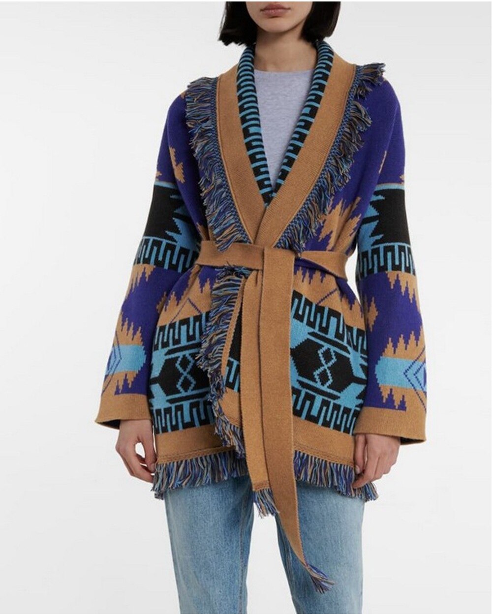 Luxury Boho Knitted Cardigan Sweater For Women front-3