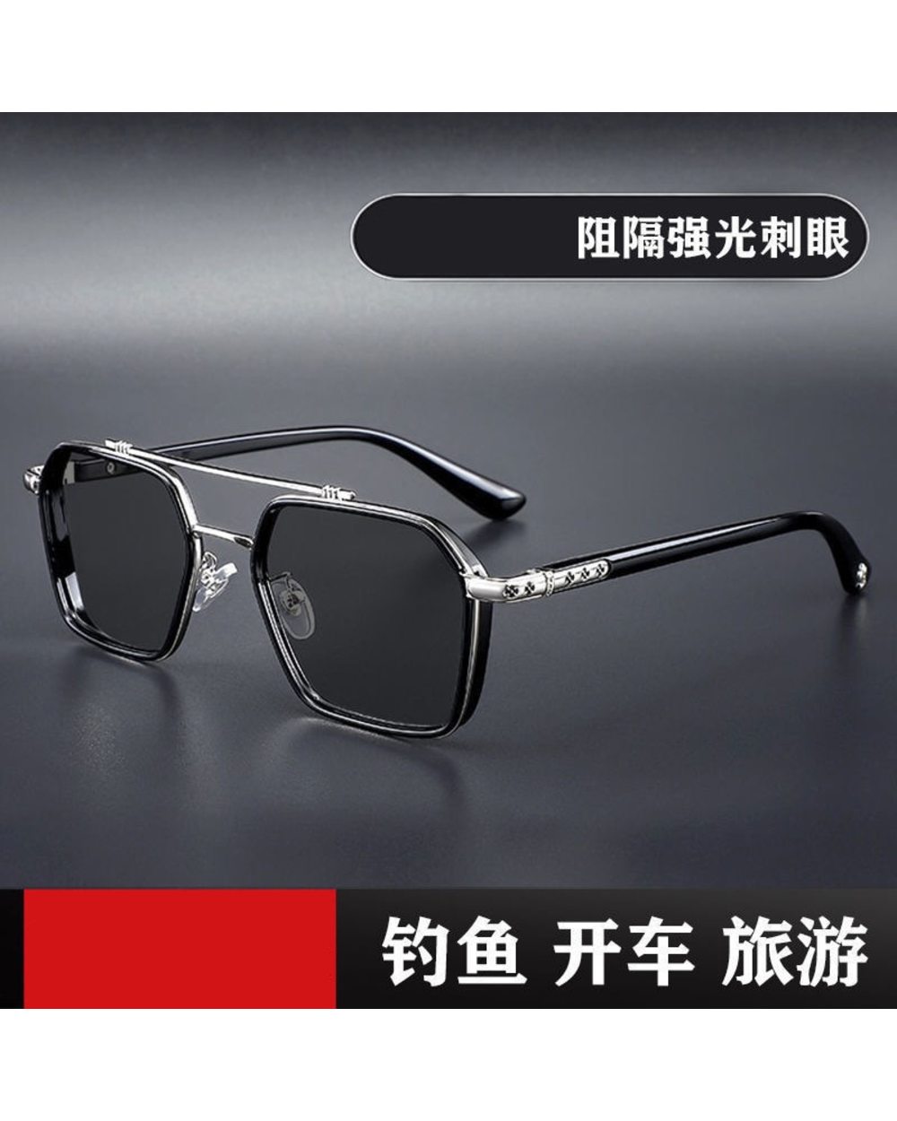 Polarized Square Metal Sunglasses Women Men 2022 Trending Products Polaroid Car Driving Glasses Double Beam Oculos Masc front-0