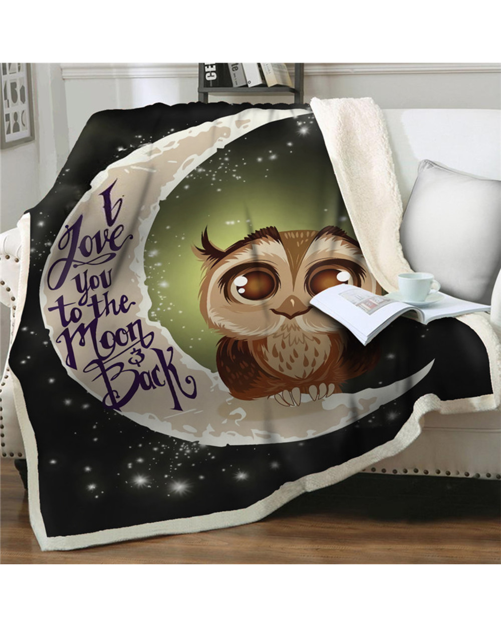 3D Cartoon Thicken Blanket Owl Printing Soft Flannel Blanket Plush Bedding Blanket Sofa Sherpa Fleece Quilts Cover Thro front-1