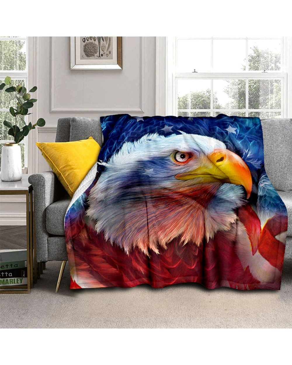 Eagle Blanket Owl Blanket Flannel Blanket Soft Fleece Throw Blankets for Bedroom Couch Sofa Gift Tv Blanket Bedding front-4