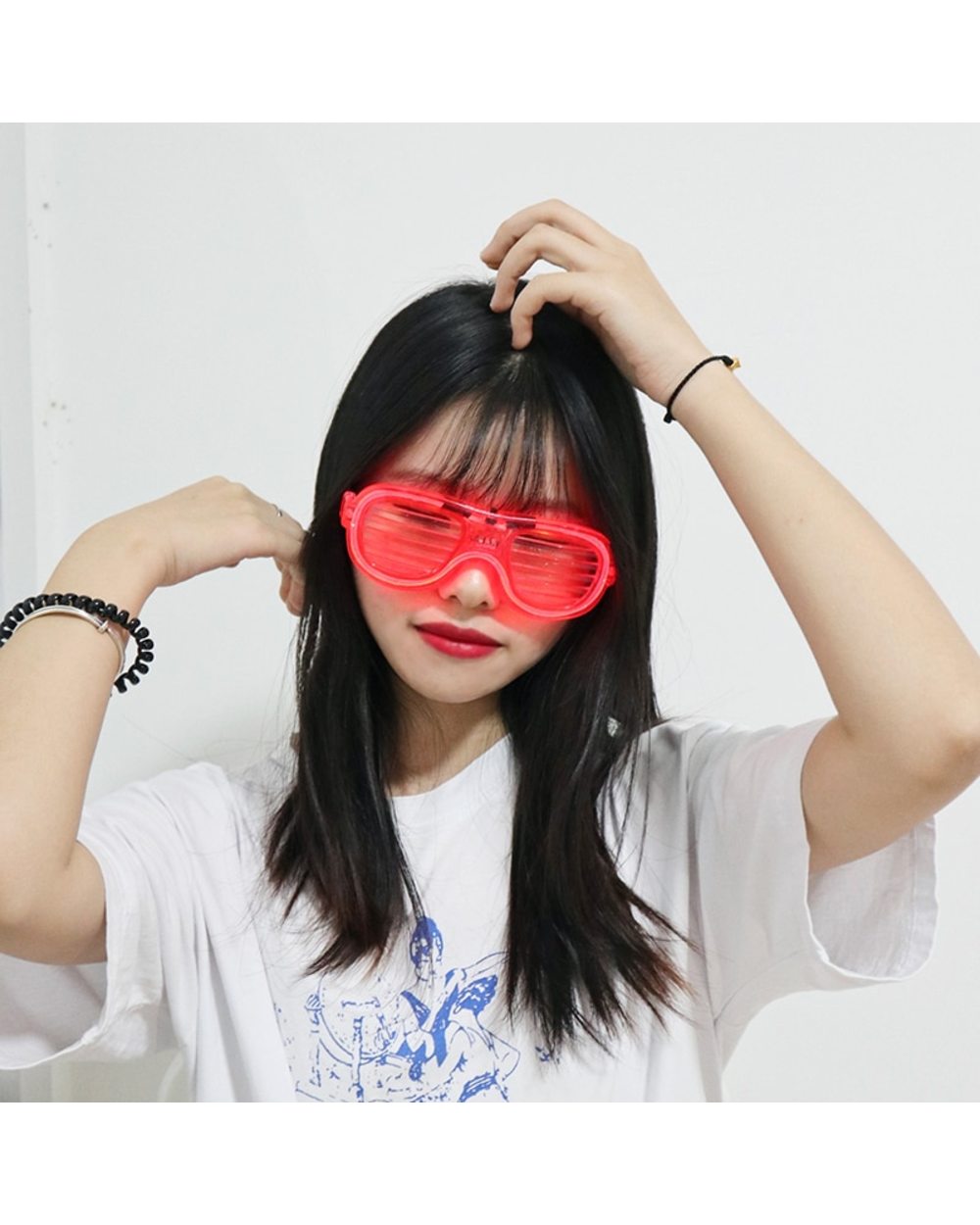 Flash Glasses Party Carnival Glasses Novelty Party Mardi Gras Glow In The Dark Shutter Shades Neon Flashing Carnival B front-2
