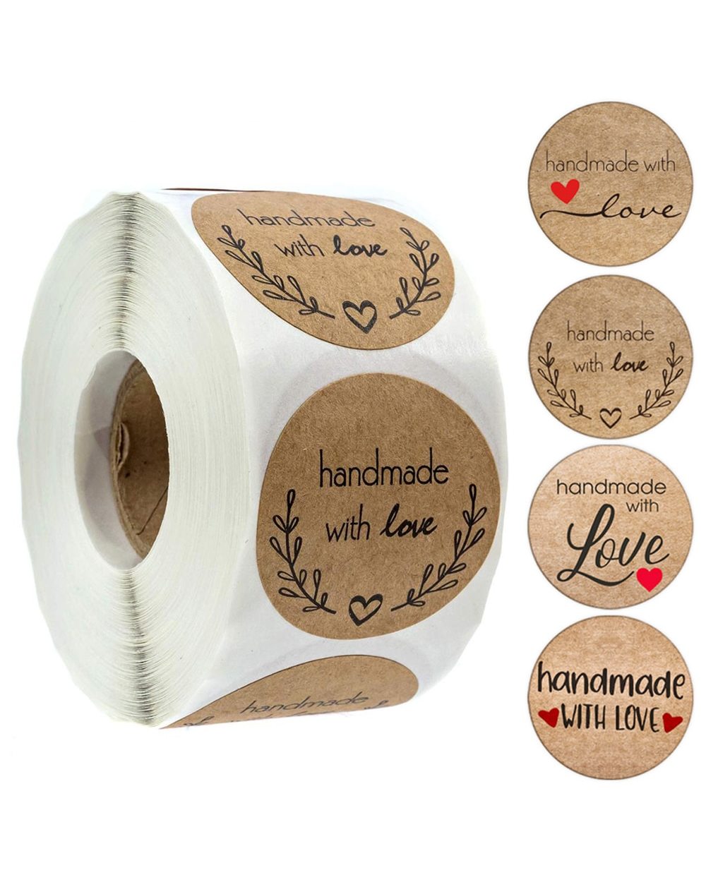 100-500pcs Vintage Kraft Paper Stickers Scrapbook Gift Stationery Label Stickers front-0