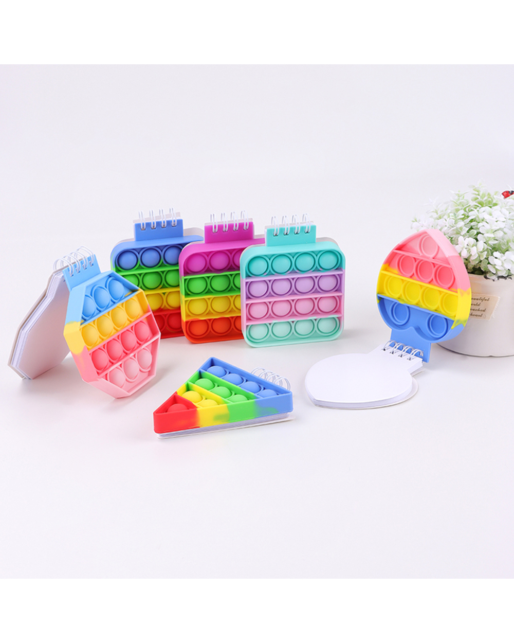 Kawaii Notebook Pop Its Notebook Silicone Pop Cover Note Pads Fidget Sensory Toys Mini Journal School Supplies Cute Wri front-1