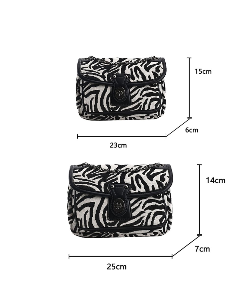 Zebra Pattern Small PU Leather Crossbody Bags front-4