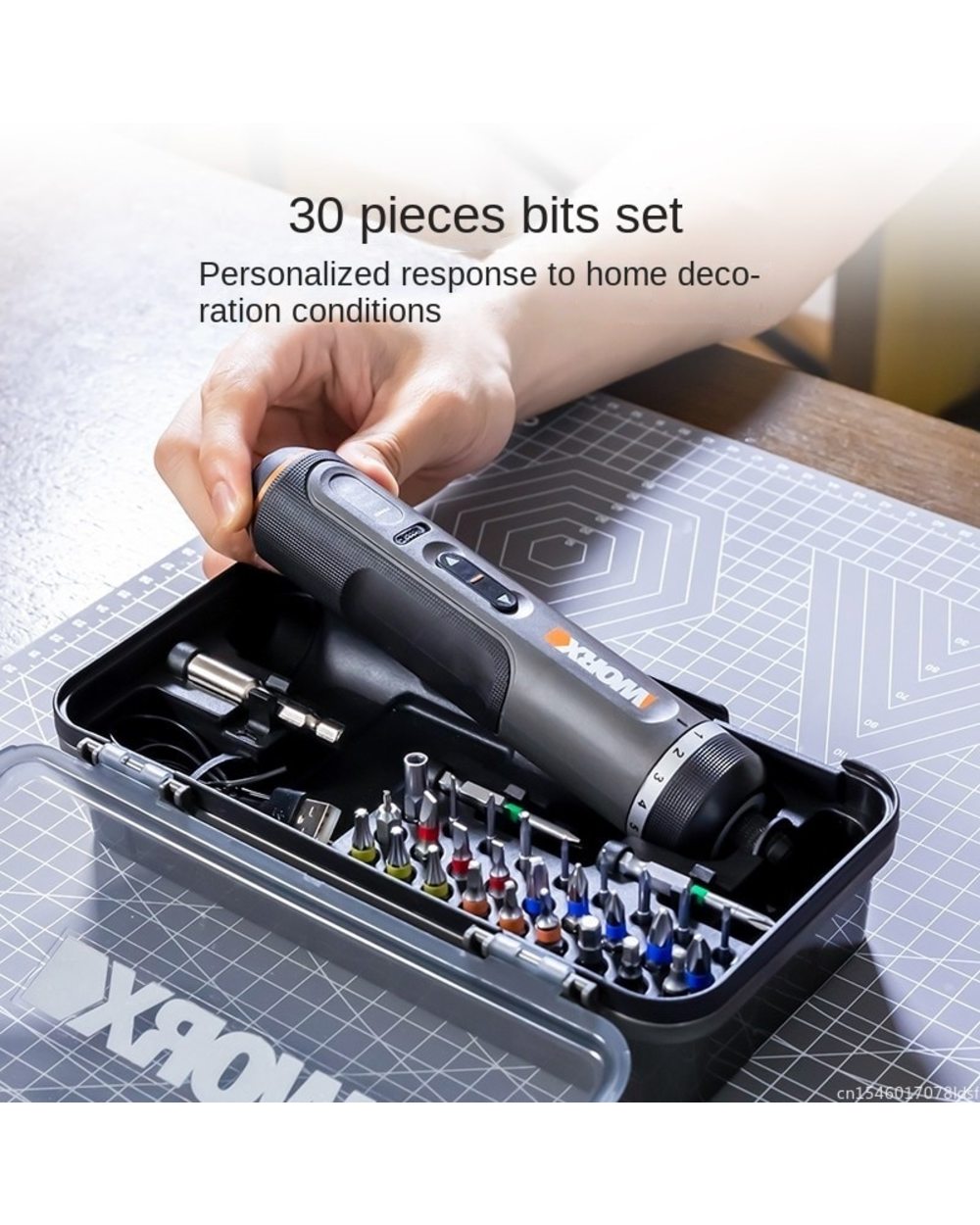 Youpin Worx 4V Electrical Screwdriver Set Wx242 Smart Cordless Electric Screwdrivers Usb Rechargeable Handle 30 Bit Set front-5