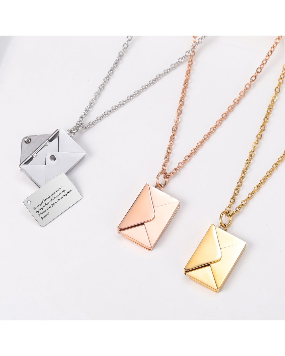 Love Letter Envelope Pendant Necklace front-3