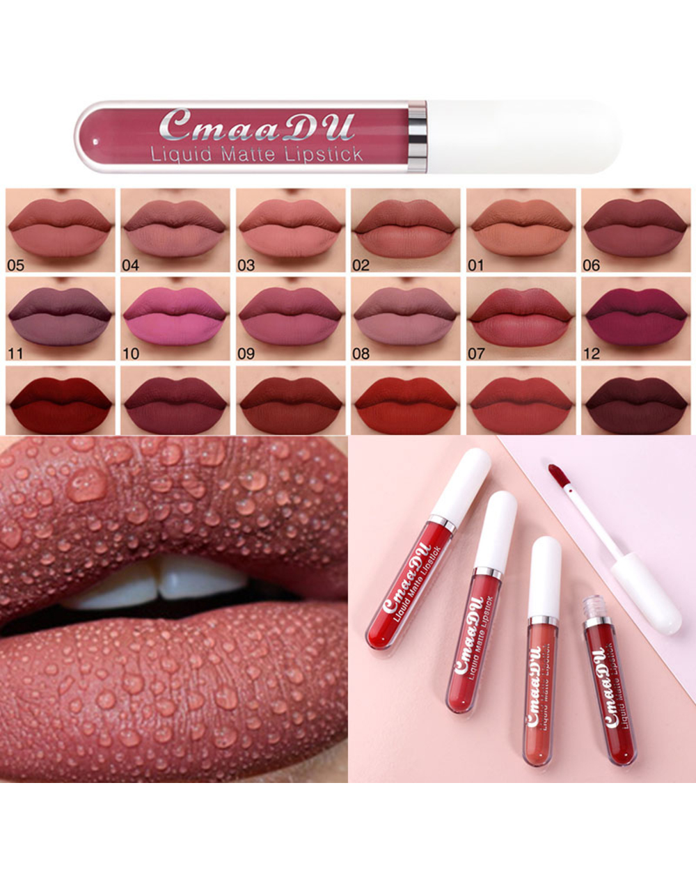 Sexy Red Matte Velvet Lip Gloss Nude Liquid Lipsticks Waterproof Long Lasting Nonstick Cup Lipgloss Makeup front-0