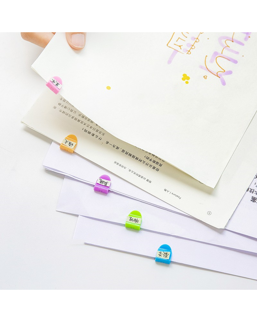 10/20Pcs Mini Color Paper Clips Set Candy Transparent Metal Bookmarks File Index Page Holder Clamp Office School A6709 front-4