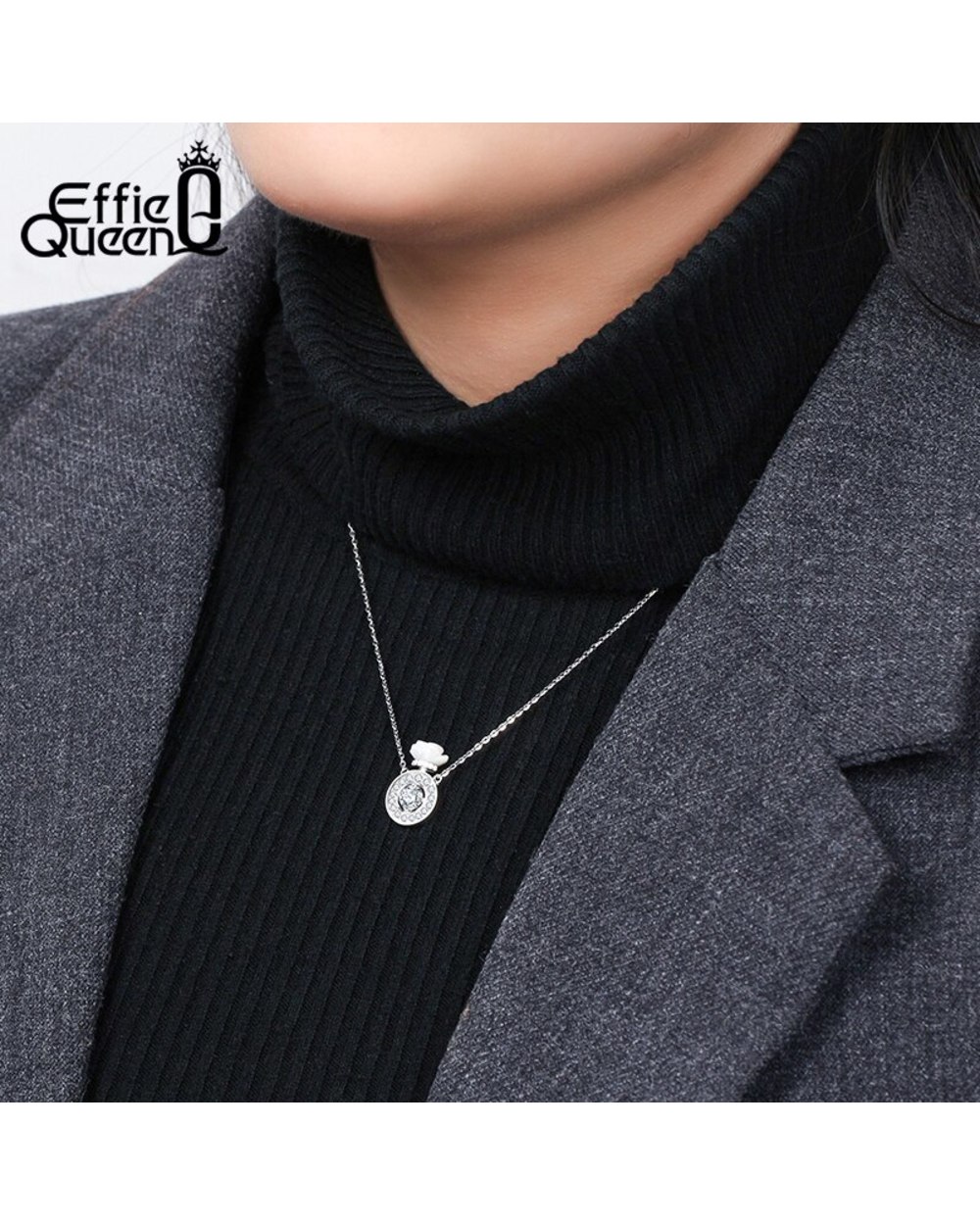 To My Mommy Gift Necklace with A White Rose Perfume Bottle Pendant for Mother Present front-4