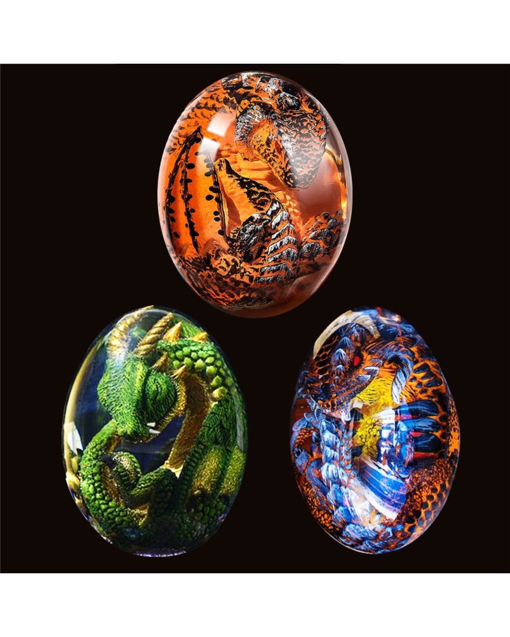 Crystal Transparent Resin Statue Dragon Egg Lava Dinosaur Egg front-0