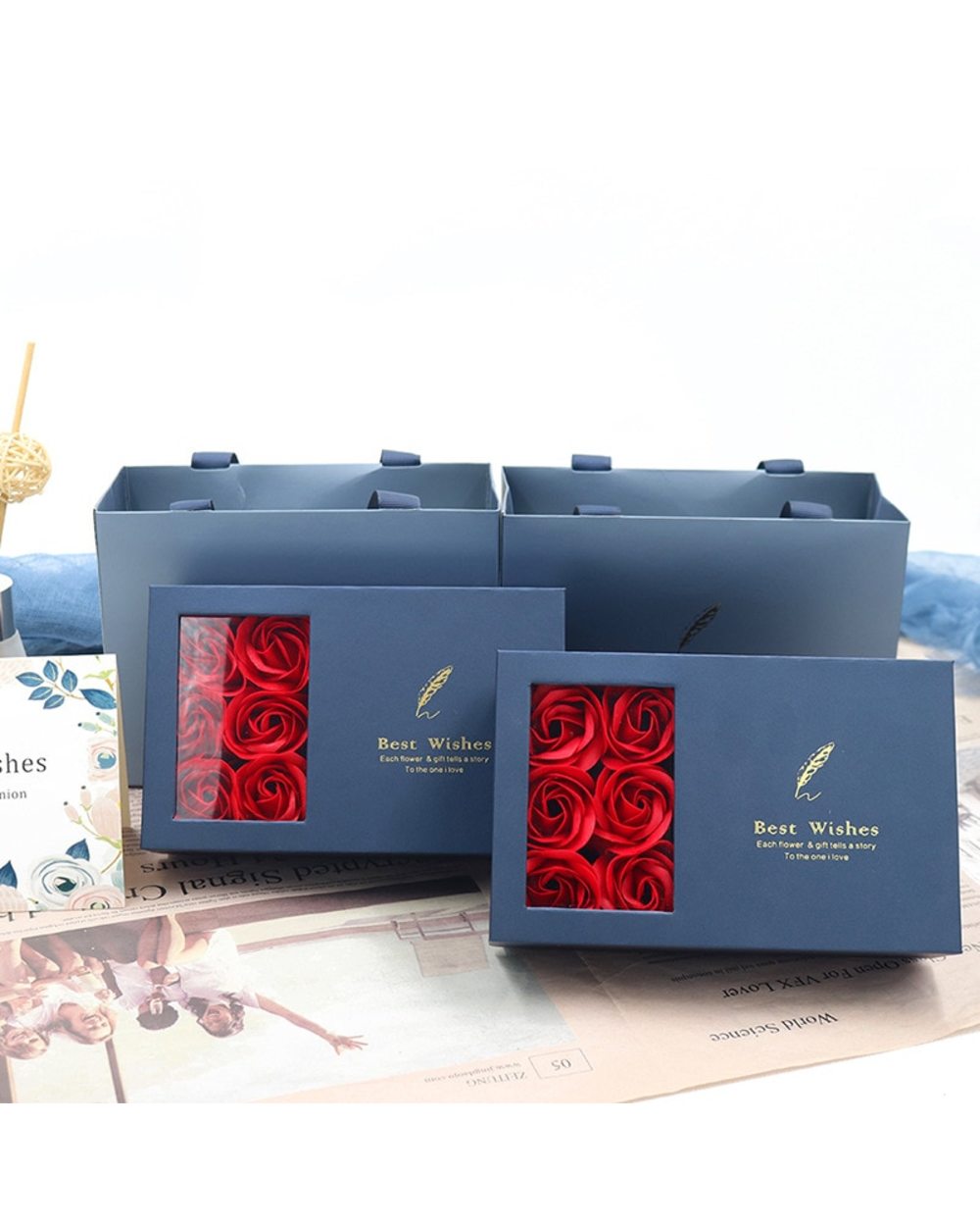 Gift Box Rose Flower Box Artificial Flower Girl Birthday Event Valentines Day Gifts front-3