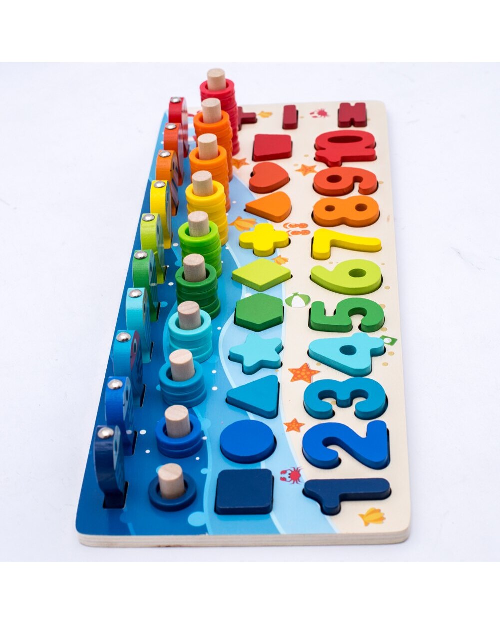 Preschool Wooden Montessori Toys Count Geometric Shape Cognition Match Baby Early Education Teaching Aids Math Toys front-5