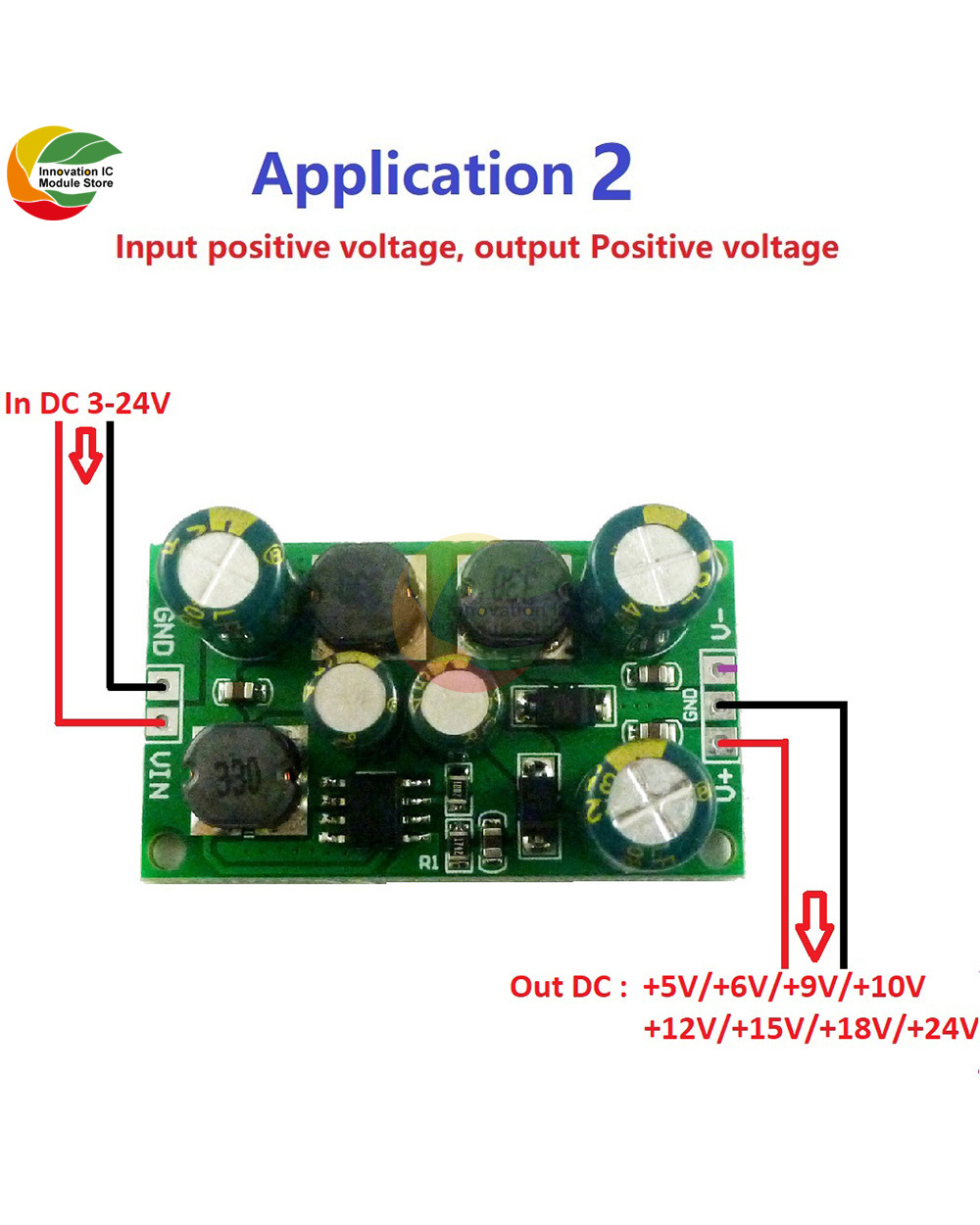 2 In 1 8W Boost-Buck Dual +- Voltage Board 3-24V To 5V 6V 9V 10V 12V 15V 18V 24V For Adc Dac Lcd Op-Amp Speaker front-2