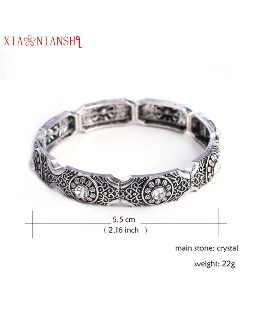 Native Antique Tibetan Silver Bracelet Bijoux Femme Adjustable Vintage Sunflower Pattern Bracelets Bangles front-4