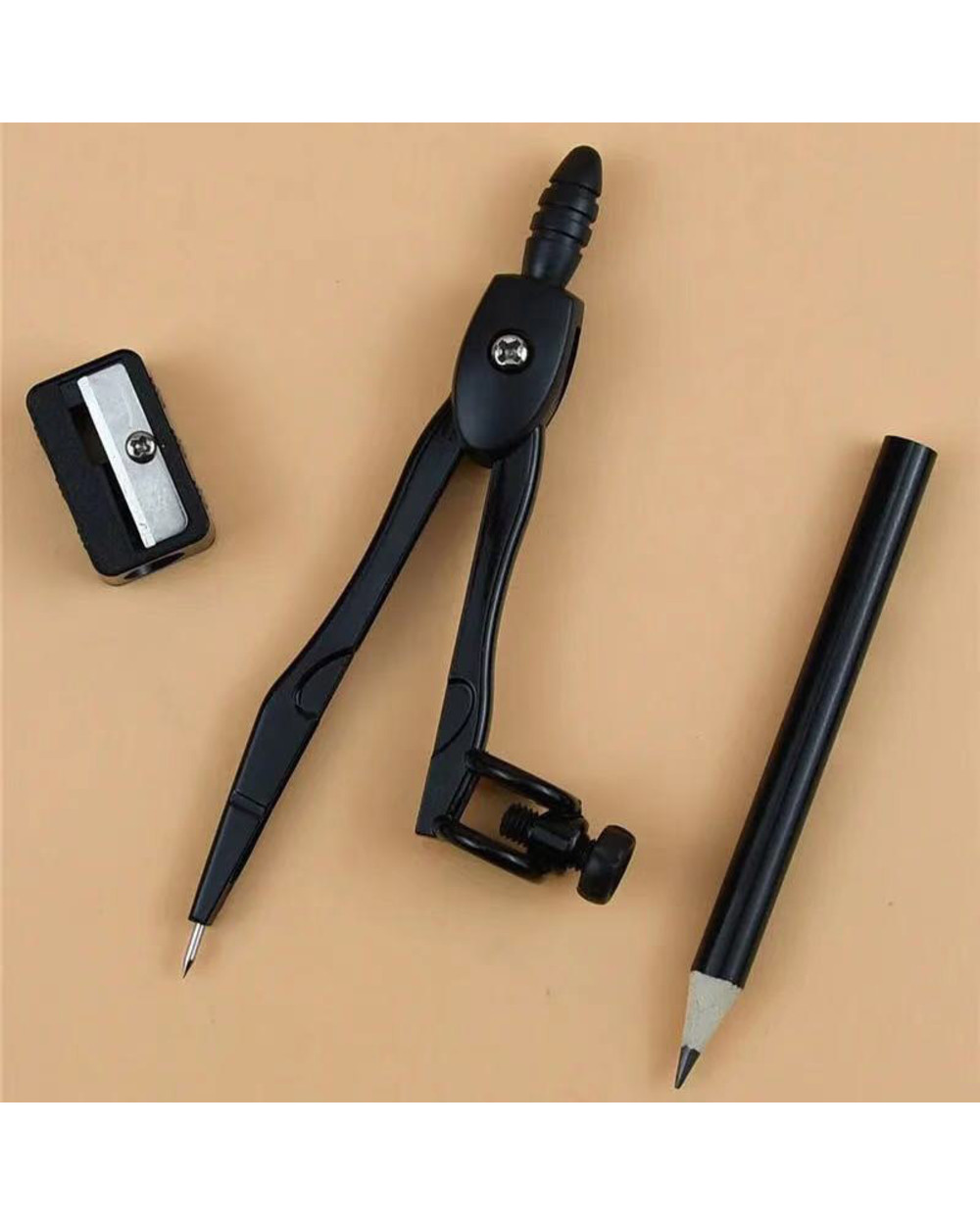 3Pcs Set Metal Compasses With Pencil Sharpener For Art Design Drawing Office School Student Exam Math Geometry Drafting front-2
