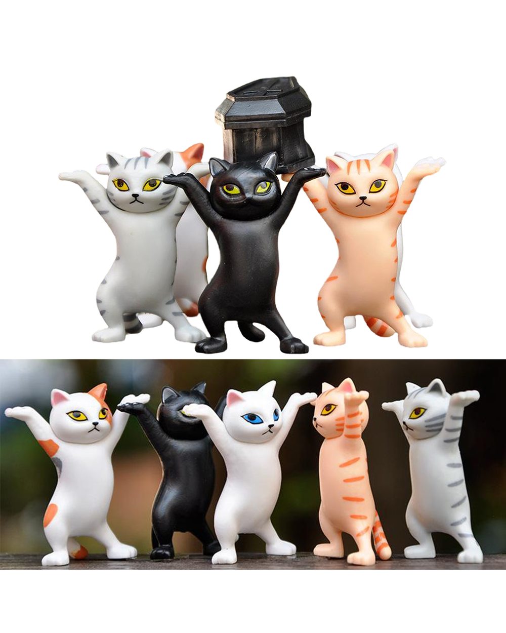 mainecoon Cat Bookshelf Stand Pen Holder Carrying Coffin Kitty Toy Ornaments Cat Statue Sculpture Home Decor front-2