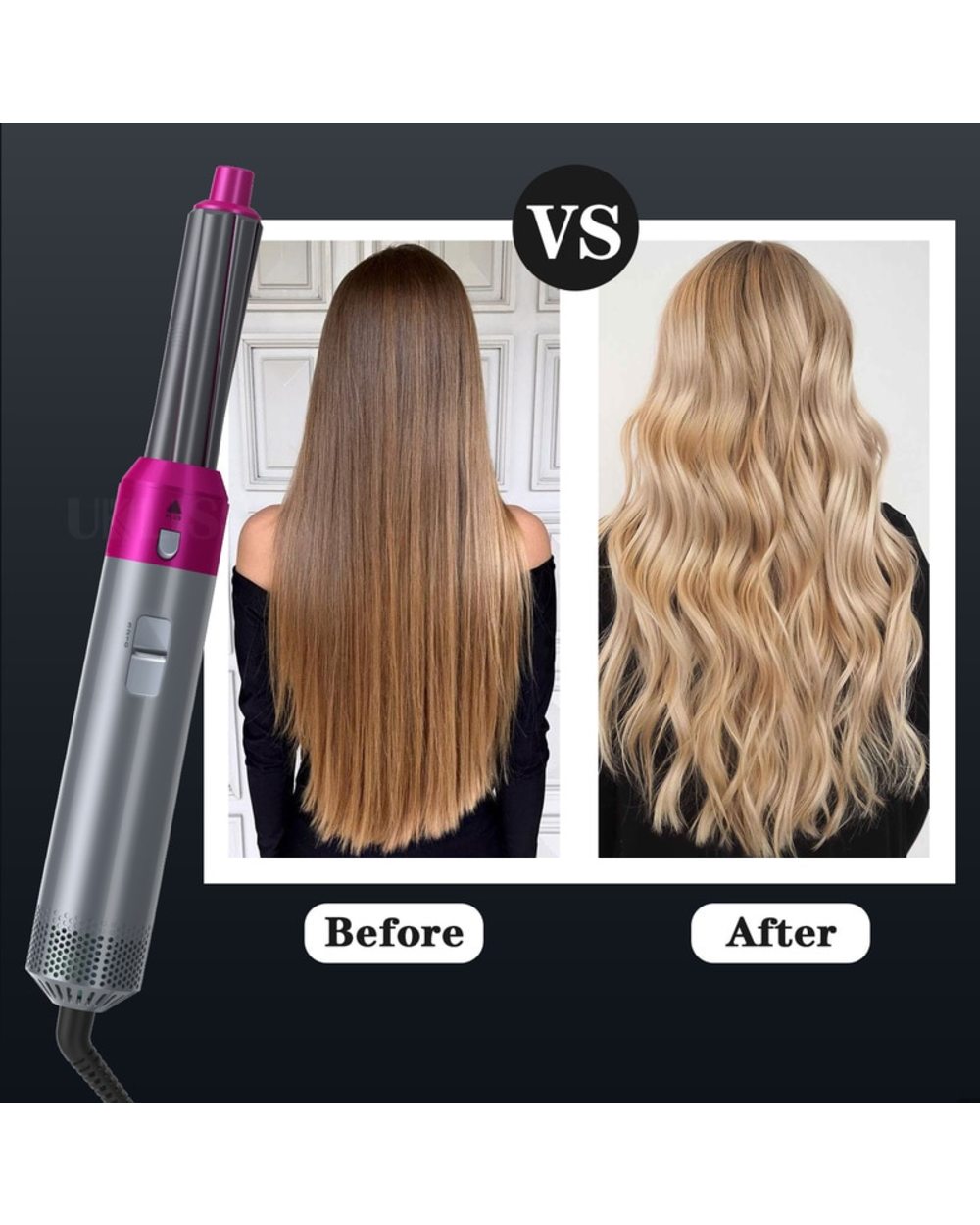 5 In 1 Hairdryer Straightener Comb Curling Brush Styling Tool front-5