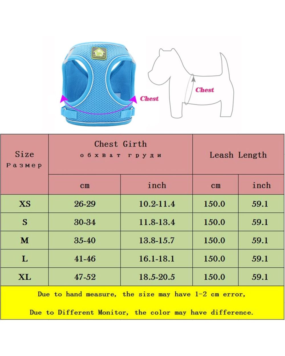 Reflective Puppy Cat Harness Vest front-5