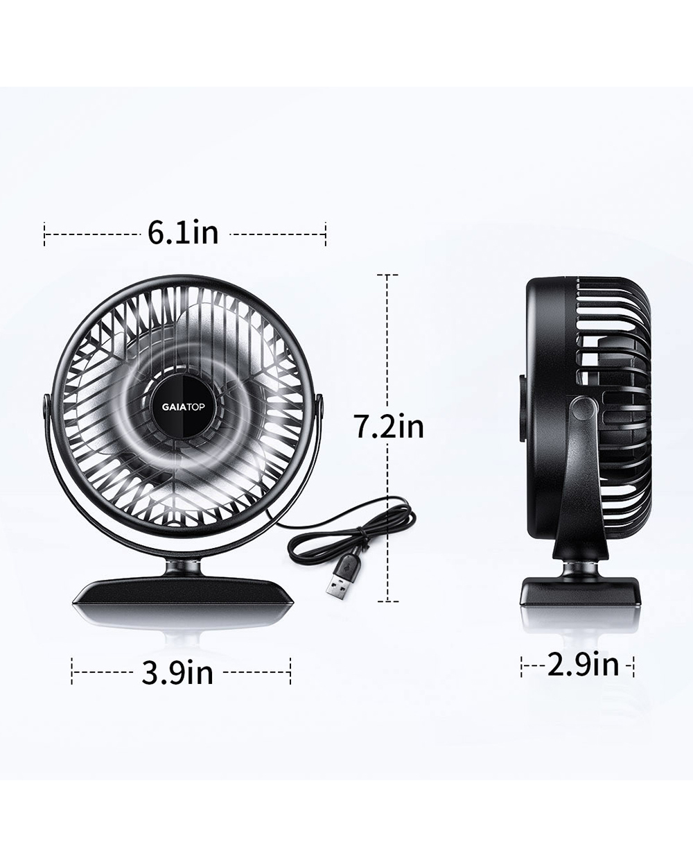 Portable Fan Mini Cooling USB Desk Fan front-4