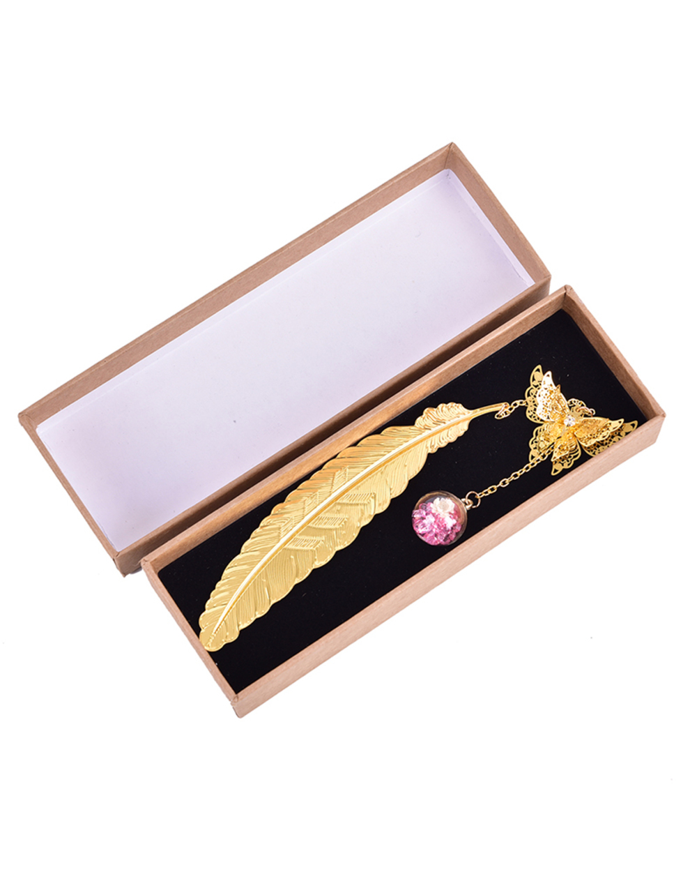 1Pc Retro Vintage Bookmark Design Of Feather/Butterfly Creative Metal Bookmarks Promotional Gift Stationery Film Book M front-4