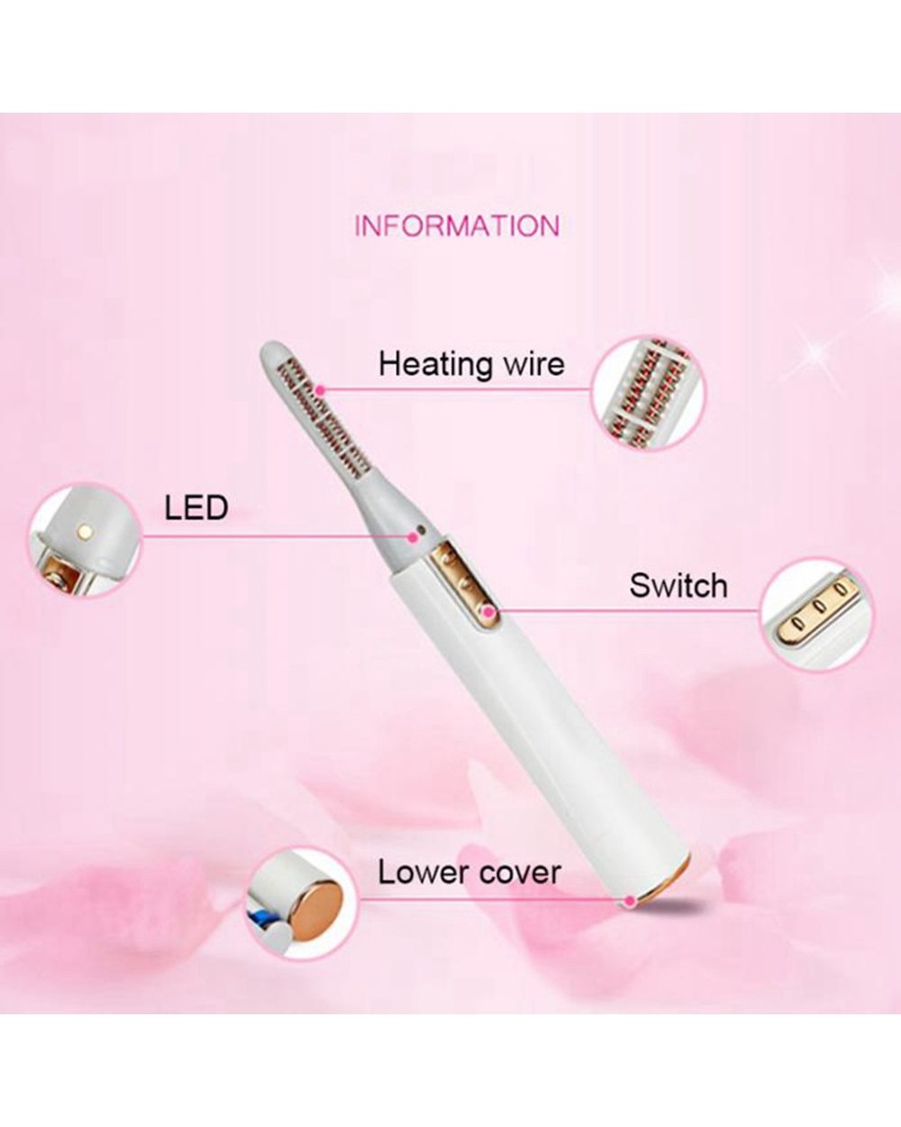 Portable Electric Heated Eyelash Curler USB Rechargeable front-3