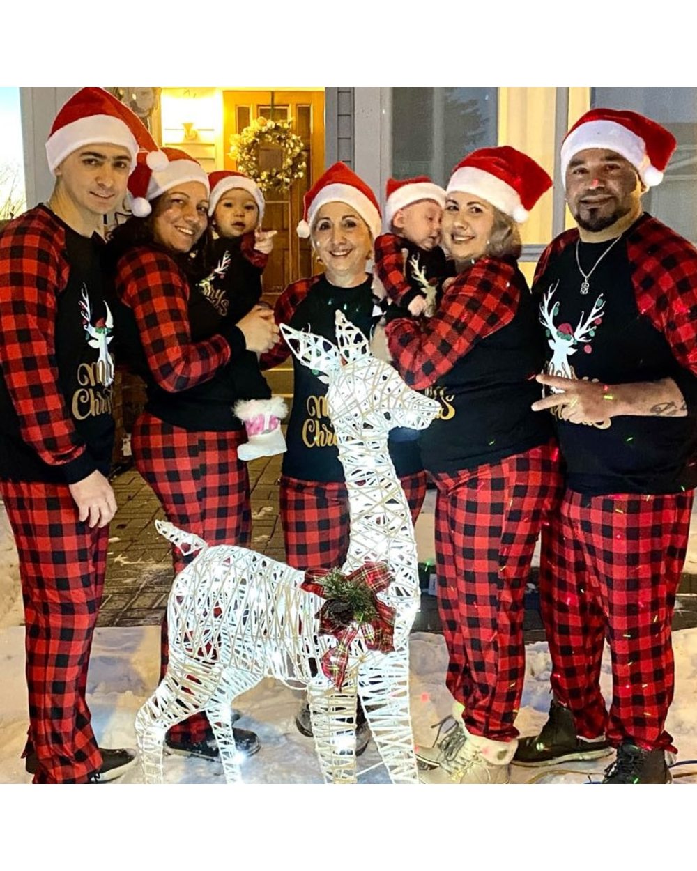Family Matching Outfits Cartoon Christmas Printed Homewear Mom and Daughter Matching Clothes Pajamas Parent-child Wear front-0