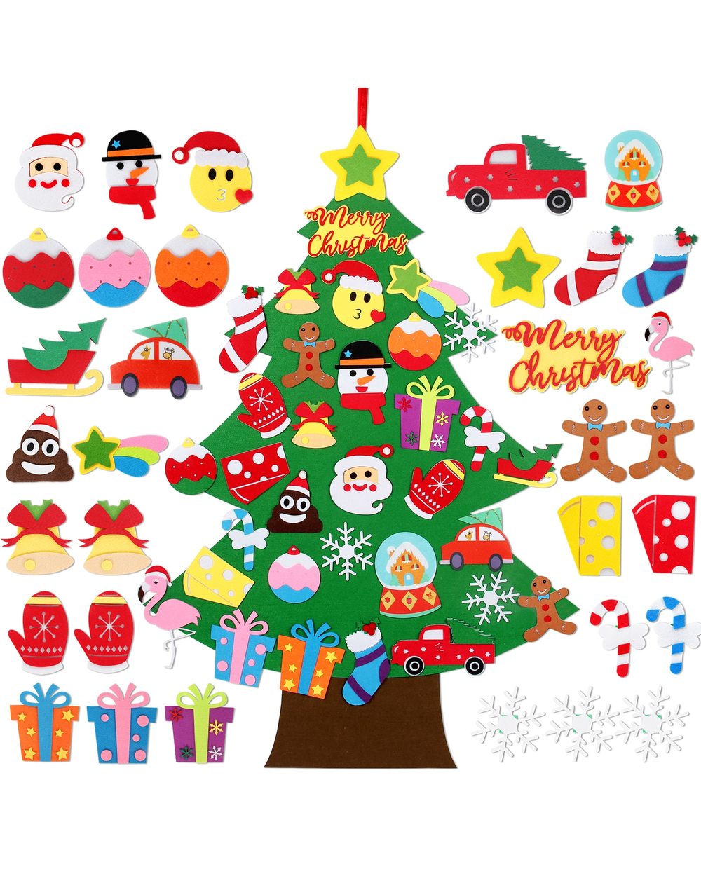 DIY Felt Christmas Tree Merry Christmas Decorations For Home front-1