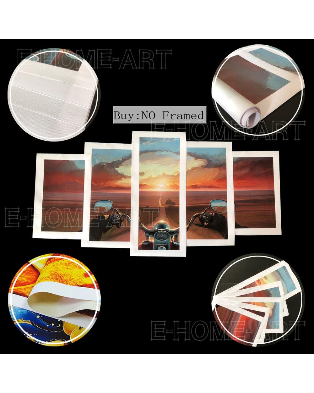 Plum Tree Chinese Style Picture Print Abstract 5 Panel Canvas Art Wall Decor front-5
