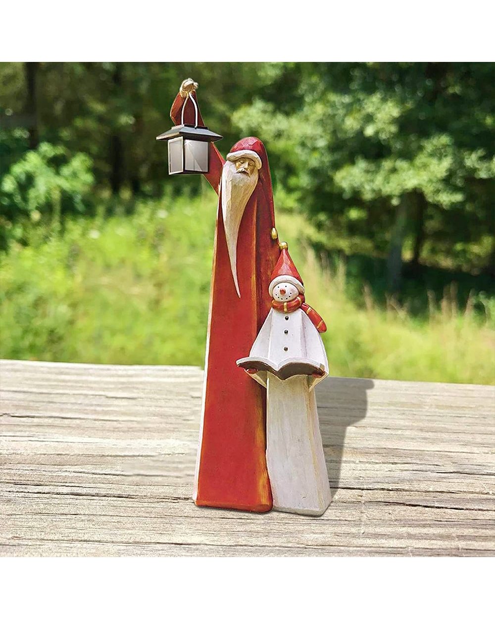 Christmas Santa Snowman Resin Crafts Christmas Sculpture Santa Figurine Ornaments For Kid Gifts Home Garden Decor front-5
